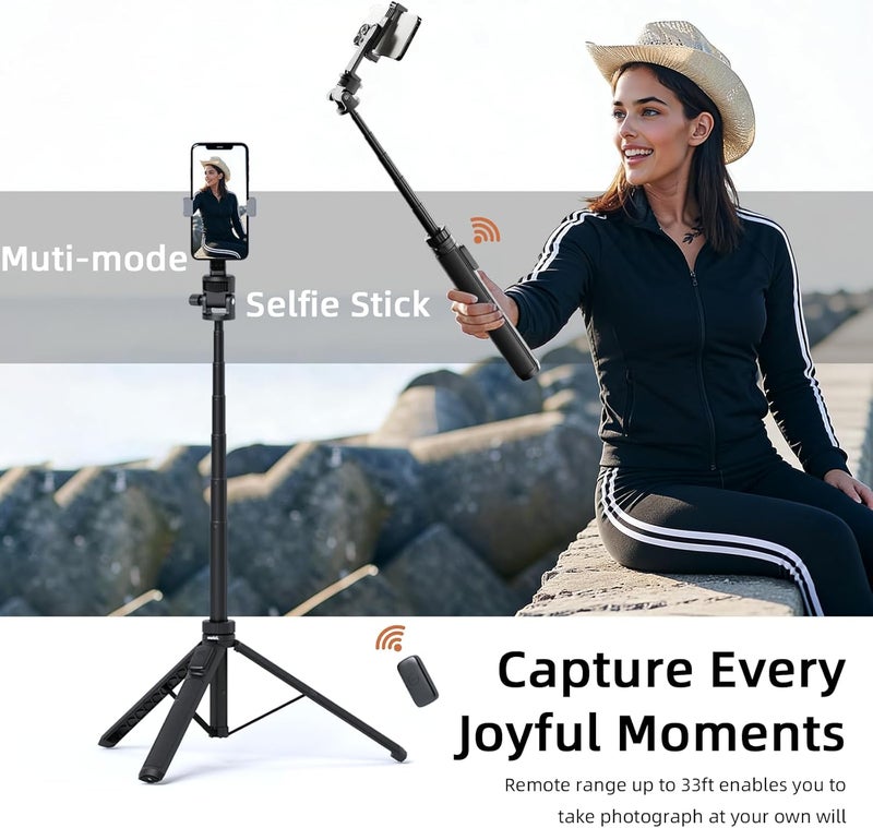 Jishane 70" Tripod for Camera and iPhone, Extendable Selfie Stick Gopro Tripod with Action Camera Adapter, Compatible with GoPro Hero 13/12/11/10 DJI OSMO Pocket 3 Insta360 - Image 3